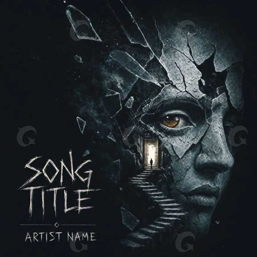 Music cover artwork “Black Woman”: woman and face, black and white tones