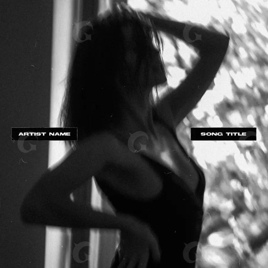 Premade cover art “Black Woman”: woman and window, black and white tones