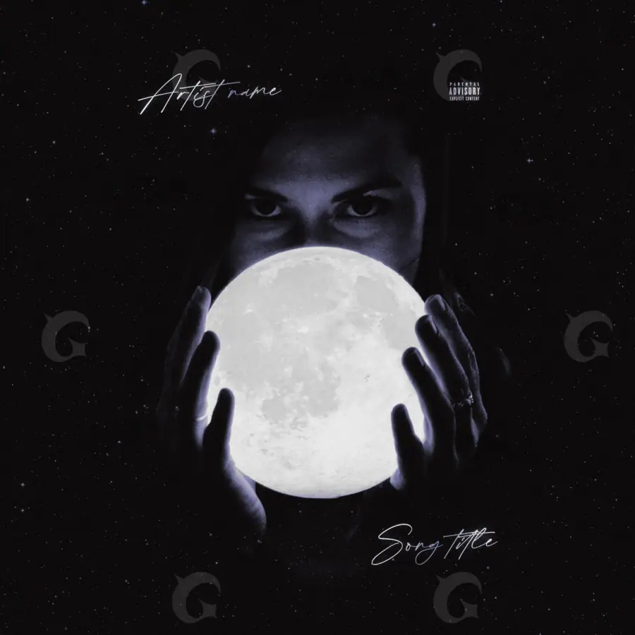 Music cover artwork “Black Woman”: woman and moon, black and white tones