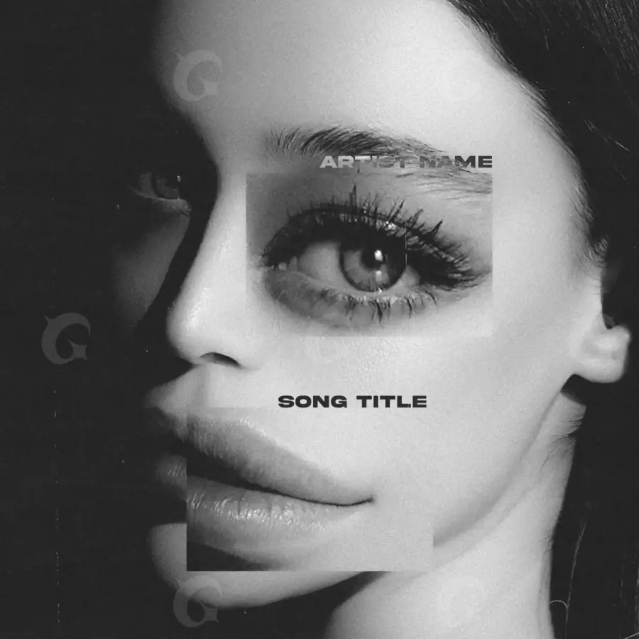 Music cover artwork “Black Woman”: woman and face, black and white tones