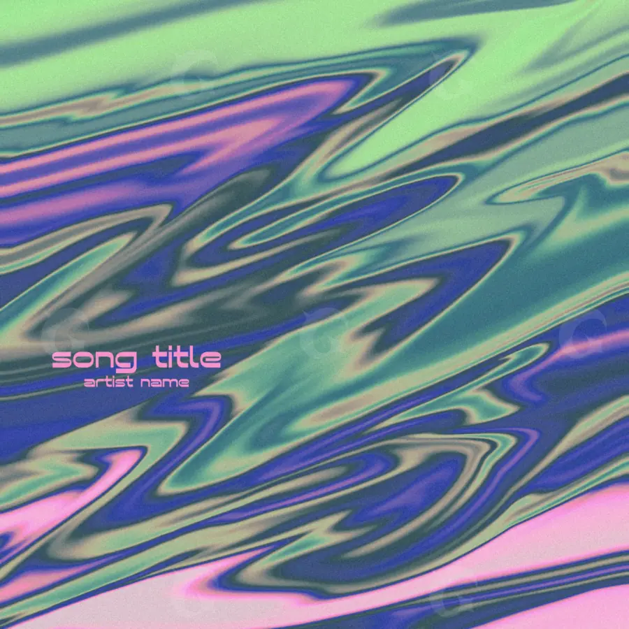Music cover artwork “Blue Abstract”: abstract and lettering, blue tones