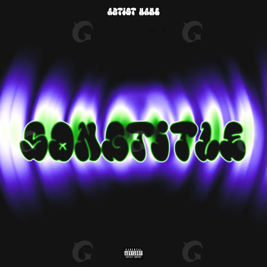 Music cover artwork “Blue Abstract”: abstract and lettering, blue tones
