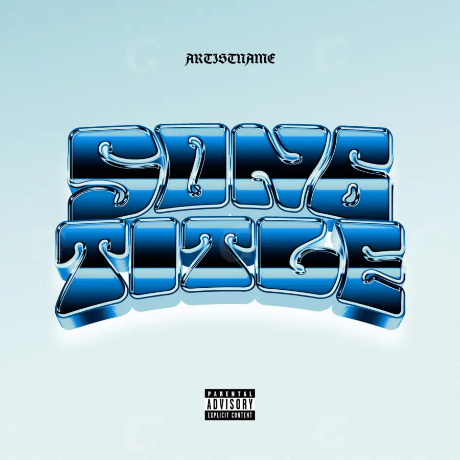 Portada para canción «Blue Abstract»: abstracción y tipografía; color azul