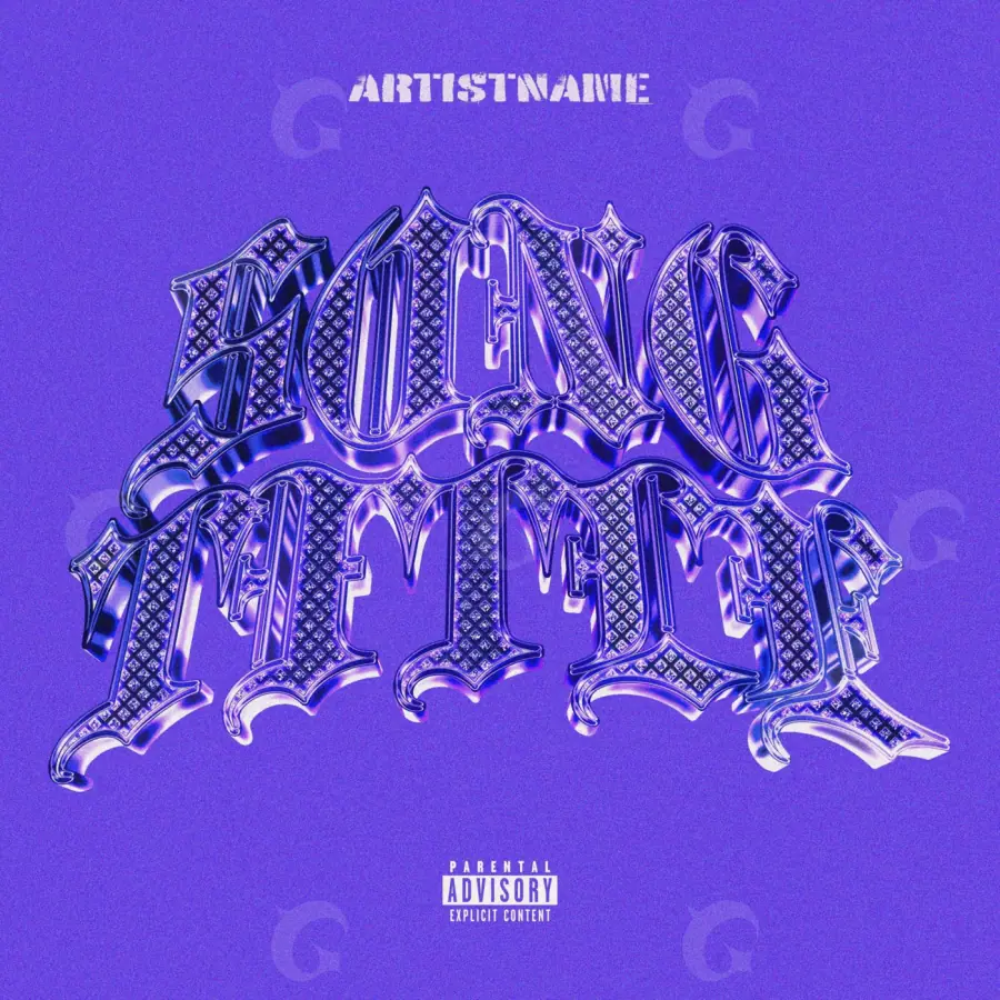 Обложка для песни «Blue Abstract»: абстракция и типографика; палитра — синяя