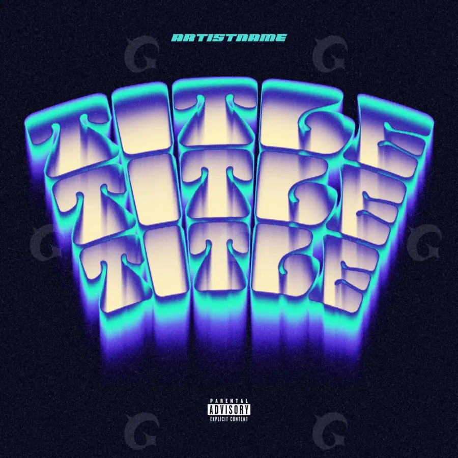 Arte de portada musical «Blue Abstract»: abstracción y tipografía; color azul
