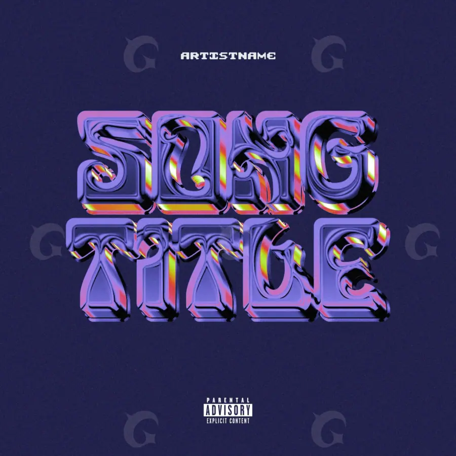 Arte de portada musical «Blue Abstract»: abstracción y tipografía; color azul