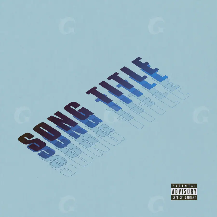 Arte de portada musical «Blue Abstract»: abstracción y tipografía; color azul