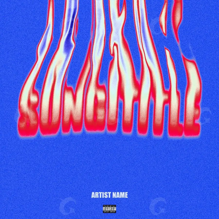 Обложка для песни «Blue Abstract»: абстракция и типографика; палитра — синяя