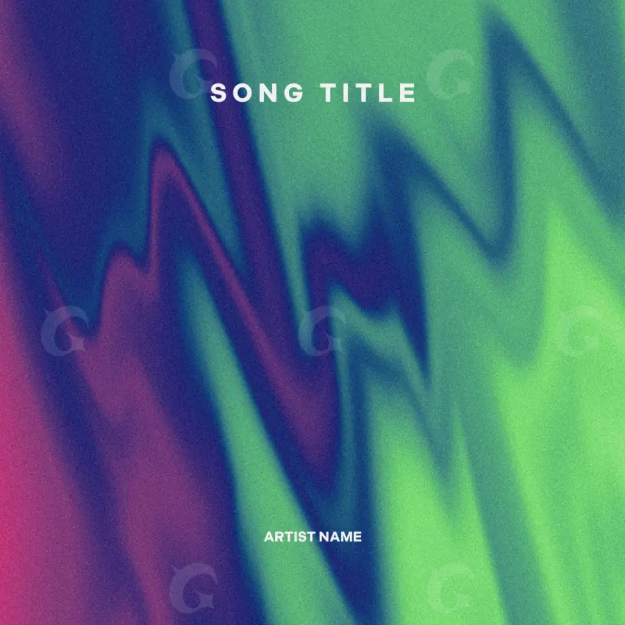 Music cover artwork “Blue Abstract”: abstract and lettering, blue tones