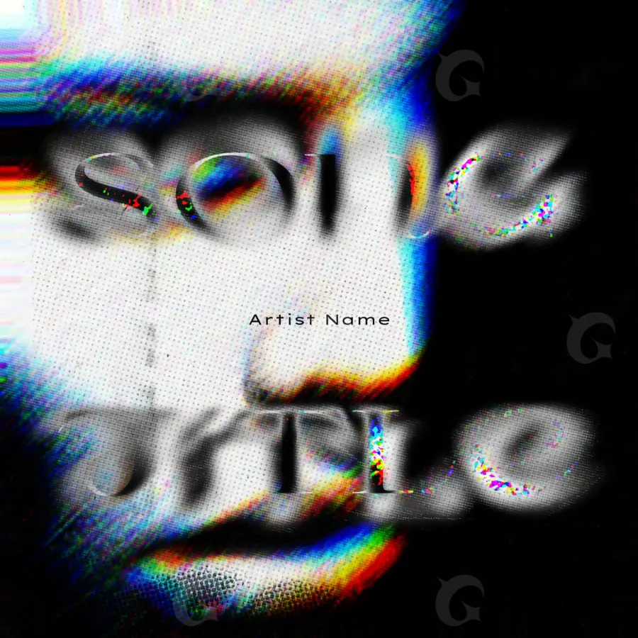 Music cover artwork “Blue Abstract”: abstract and lettering, blue tones