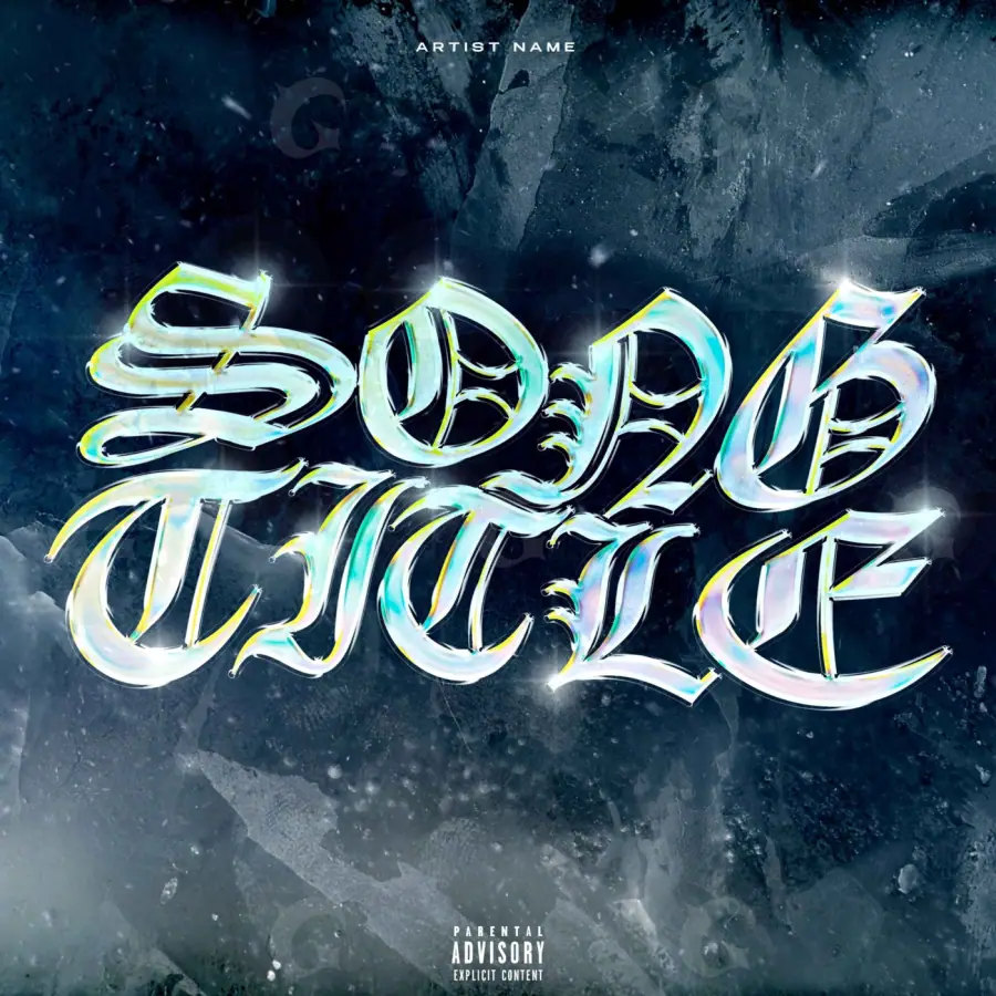 Music cover artwork “Blue Abstract”: abstract and lettering, blue tones