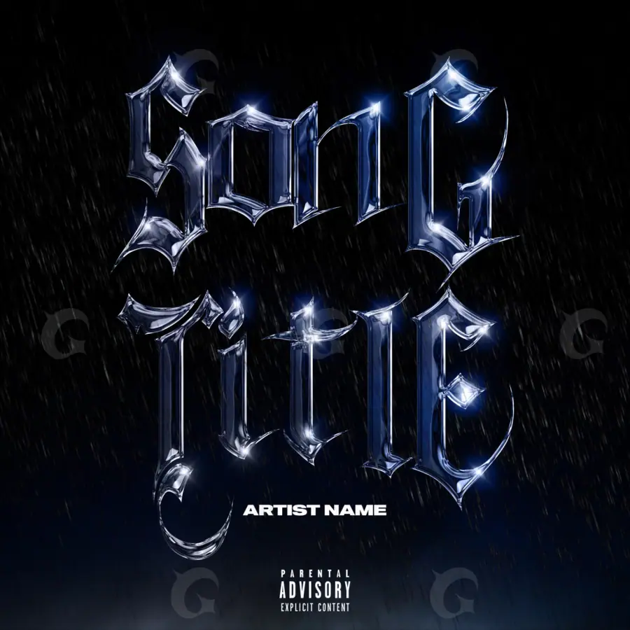 Music cover artwork “Blue Abstract”: abstract and lettering, blue tones