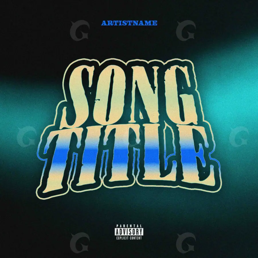 Обложка для песни «Blue Abstract»: абстракция и типографика; палитра — синяя