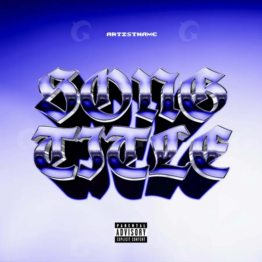 Arte de portada musical «Blue Abstract»: abstracción y tipografía; color azul