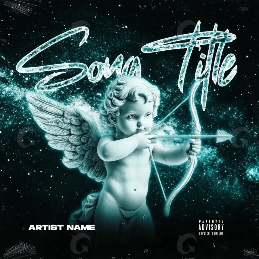 Album cover art “Blue Angel”: angel and star, blue tones