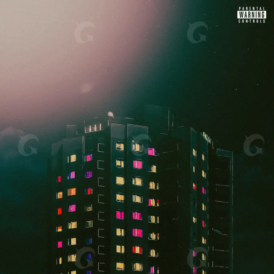 Album cover art “Blue Building”: building and window, blue tones