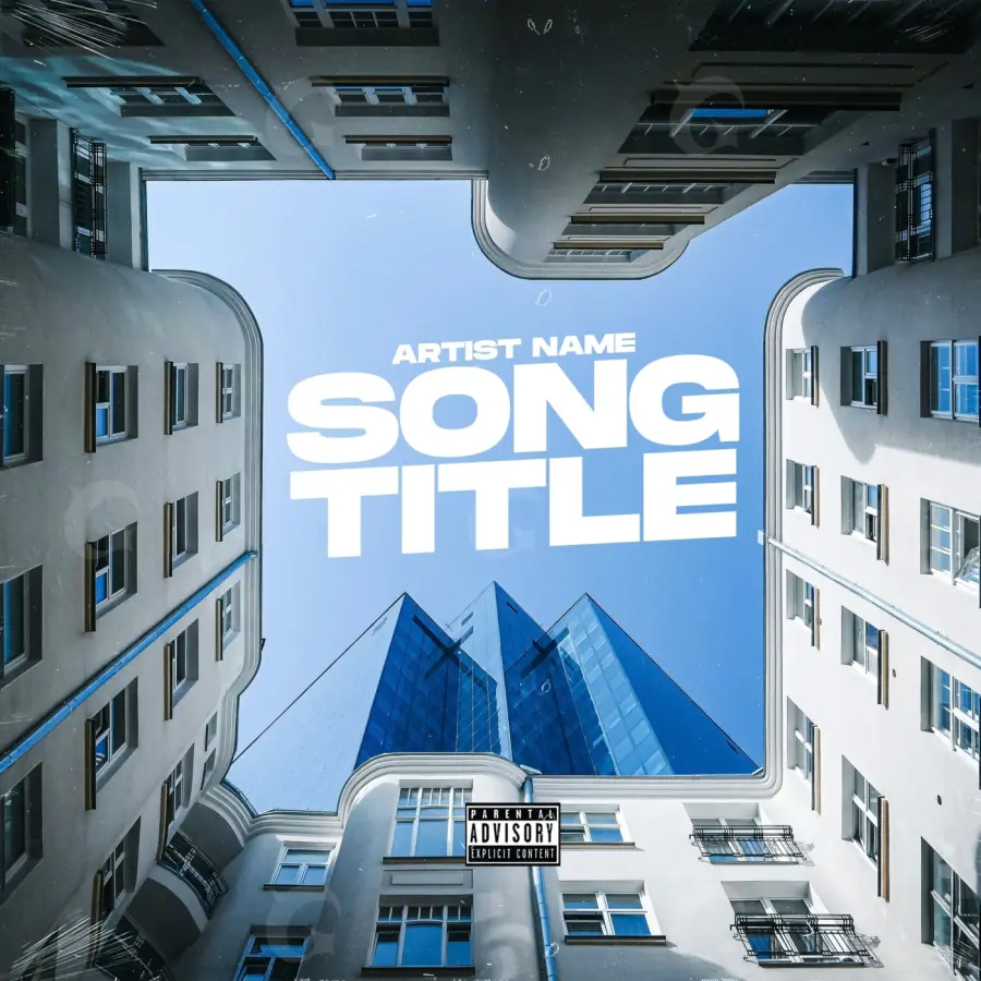 Premade cover art “Blue Building”: building and window, blue tones