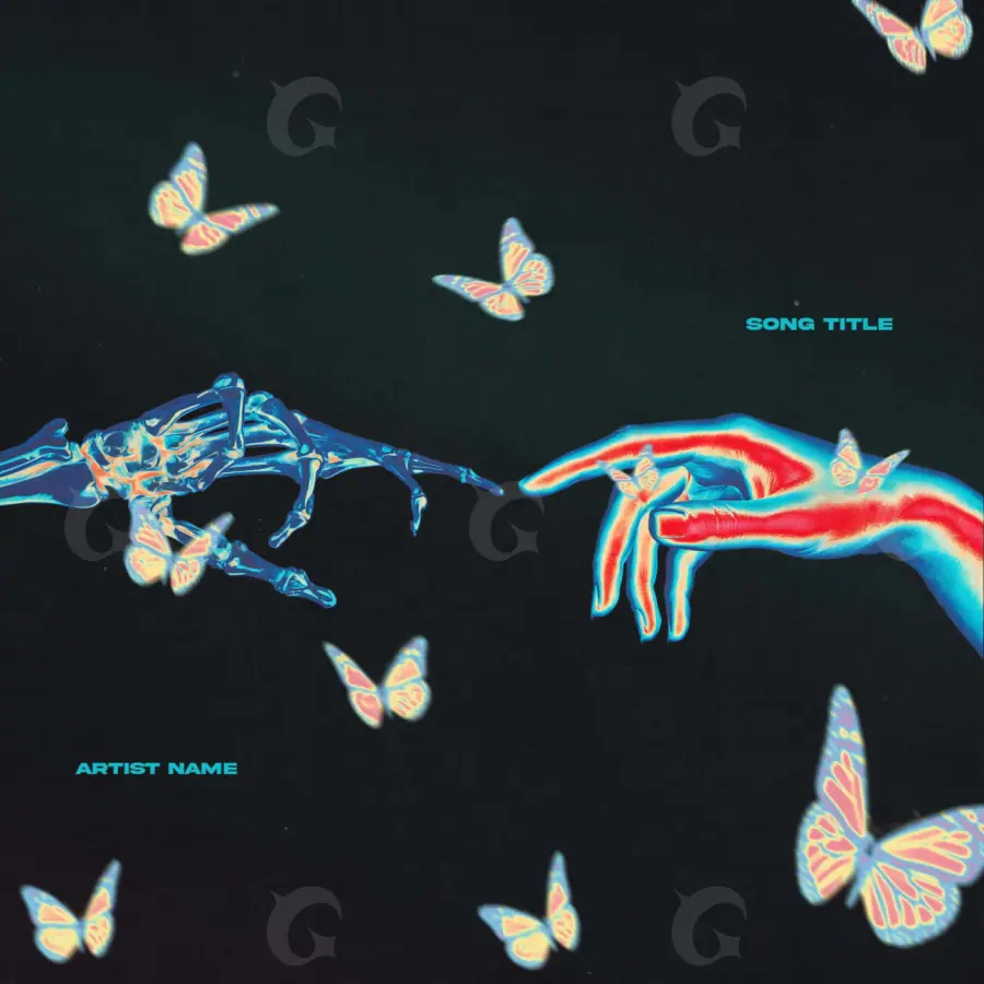 Обложка для альбома «Blue Butterfly»: бабочка; палитра — синяя