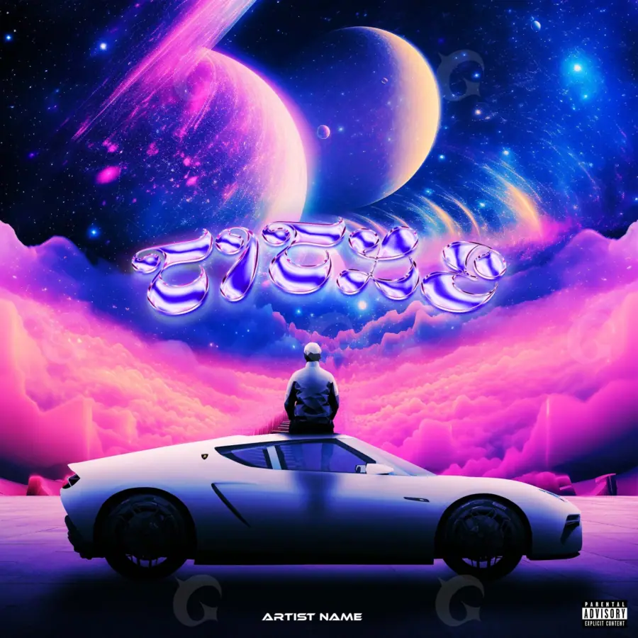 Album cover art “Blue Car”: car and star, blue tones
