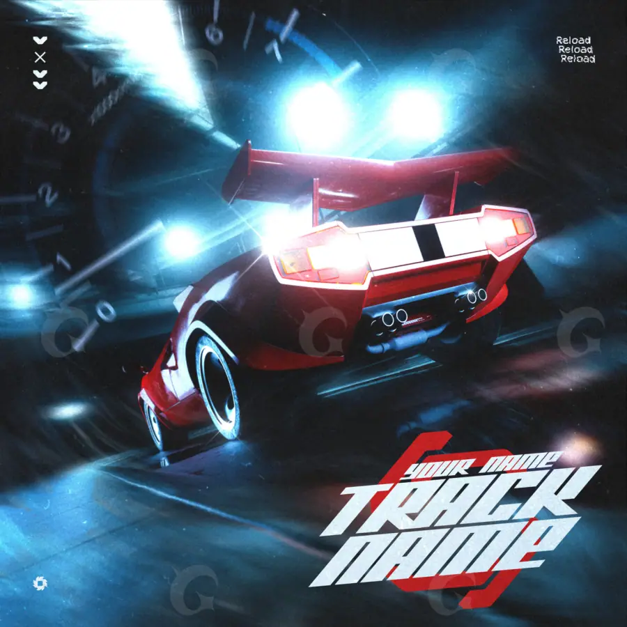 Обложка для песни «Blue Car»: автомобиль; палитра — синяя