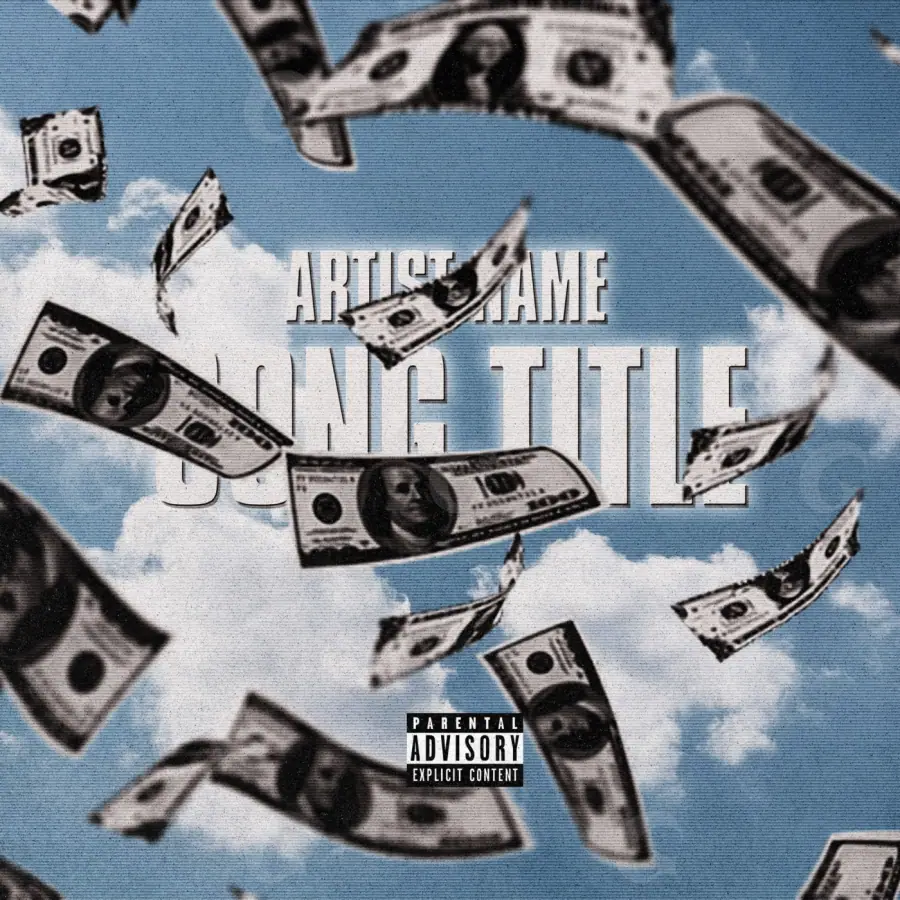 Premade cover art “Blue Cash”: cash, blue tones