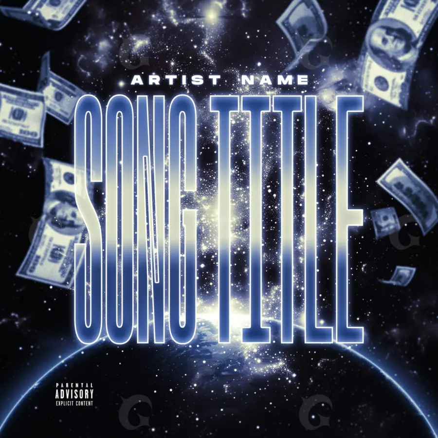 Premade cover art “Blue Cash”: cash, blue tones