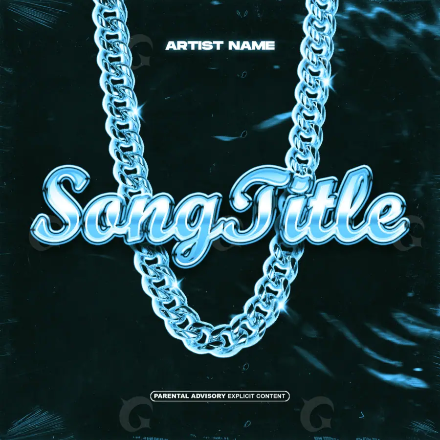 Music cover artwork “Blue Chain”: chain, blue tones