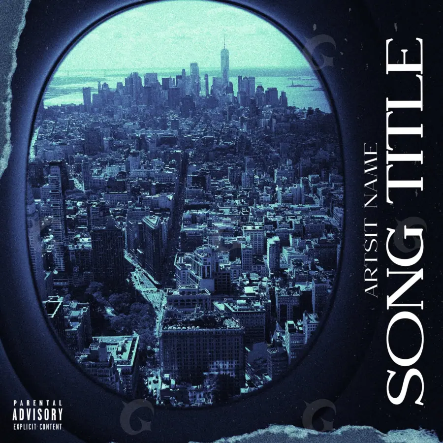 Music cover artwork “Blue City”: city and building, blue tones