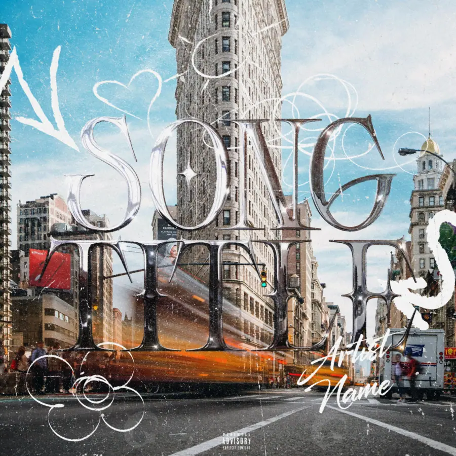 Premade cover art “Blue City”: city and building, blue tones