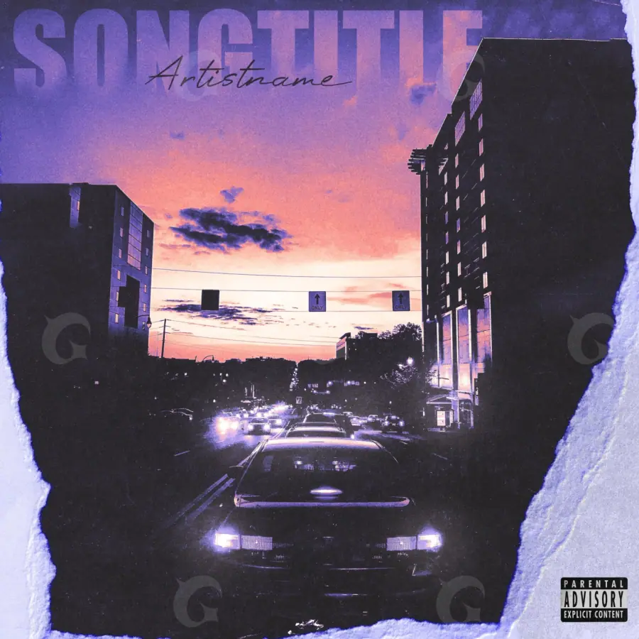 Premade cover art “Blue City”: city and building, blue tones