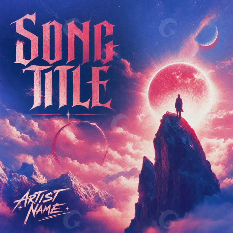 Arte de portada musical «Blue Cloud»: nube y círculo; color azul