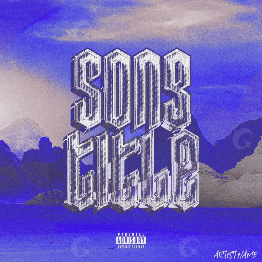Album cover art “Blue Cloud”: cloud and mountain, blue tones