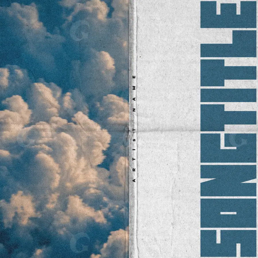 Обложка для песни «Blue Cloud»: облако; палитра — синяя
