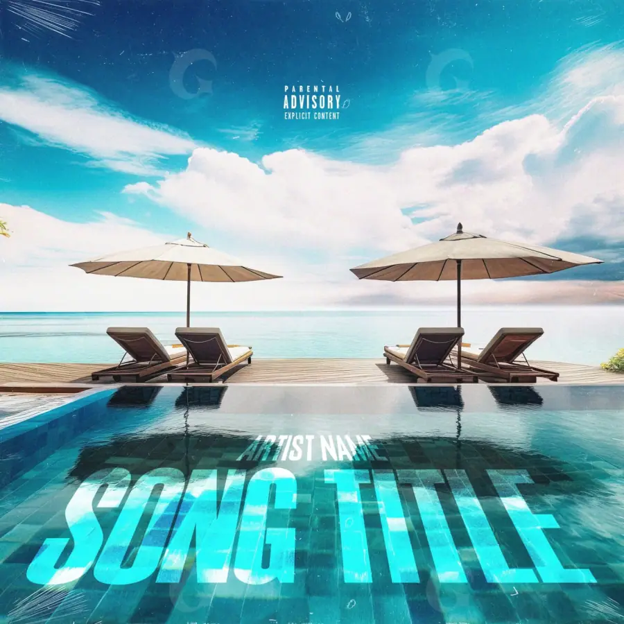 Album cover art “Blue Cloud”: cloud and water, blue tones