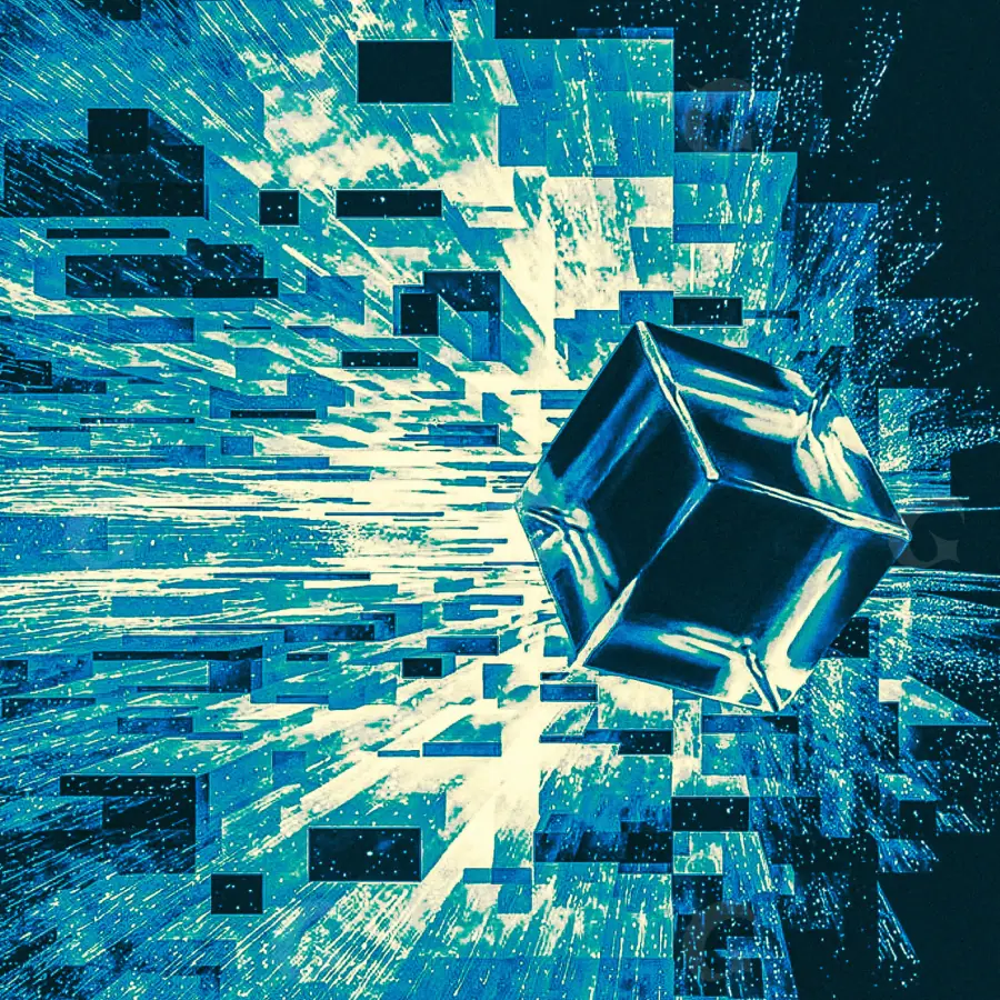 Обложка для альбома «Blue Cube»: куб; палитра — синяя