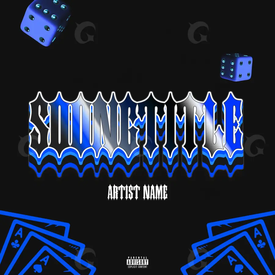 Music cover artwork “Blue Dice”: dice, blue tones