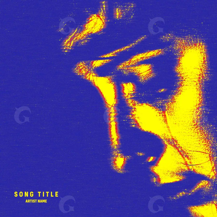 Premade cover art “Blue Face”: face and eyes, blue tones