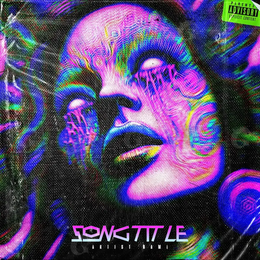 Portada prediseñada «Blue Face»: rostro y círculo; color azul