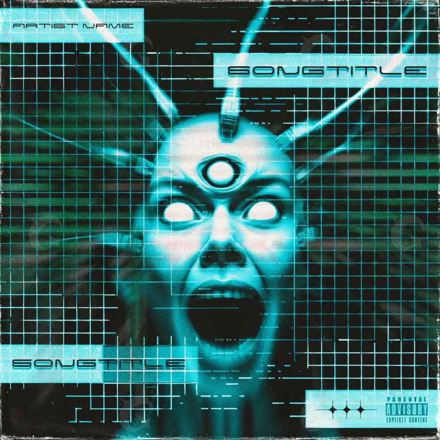 Album cover art “Blue Face”: face and eyes, blue tones