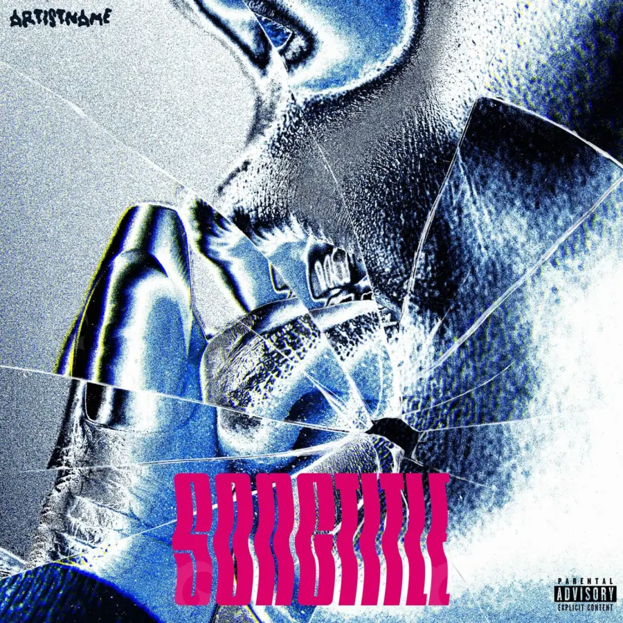 Обложка для песни «Blue Glass»: стекло; палитра — синяя
