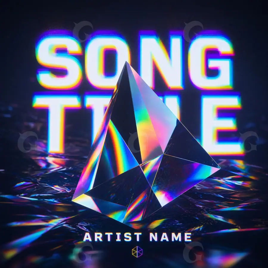 Premade cover art “Blue Glass”: glass and neon, blue tones