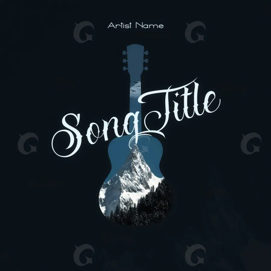 Обложка для альбома «Blue Guitar»: гитара; палитра — синяя