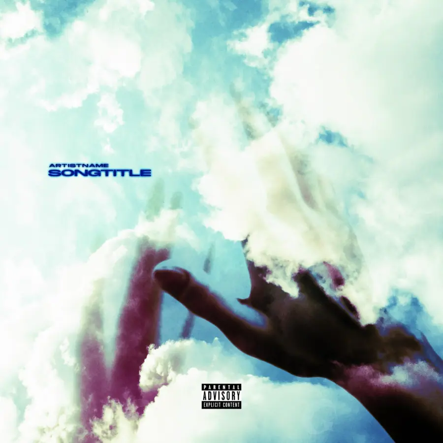 Arte de portada musical «Blue Hand»: mano y agua; color azul