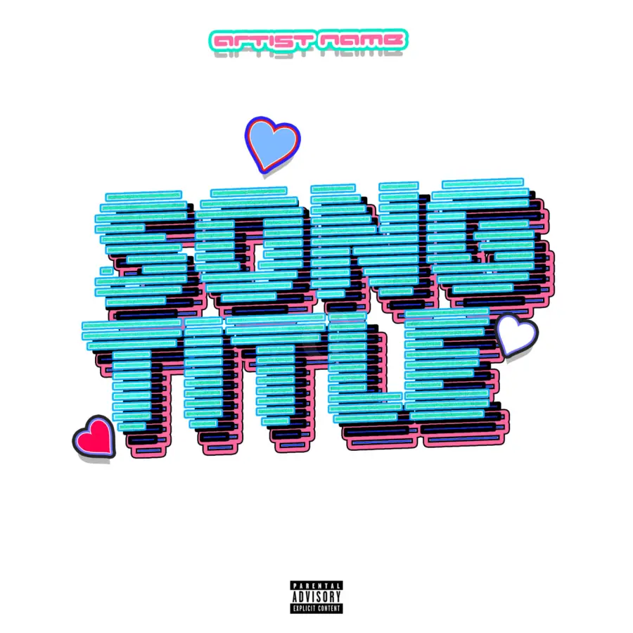 Premade cover art “Blue Heart”: heart, blue tones