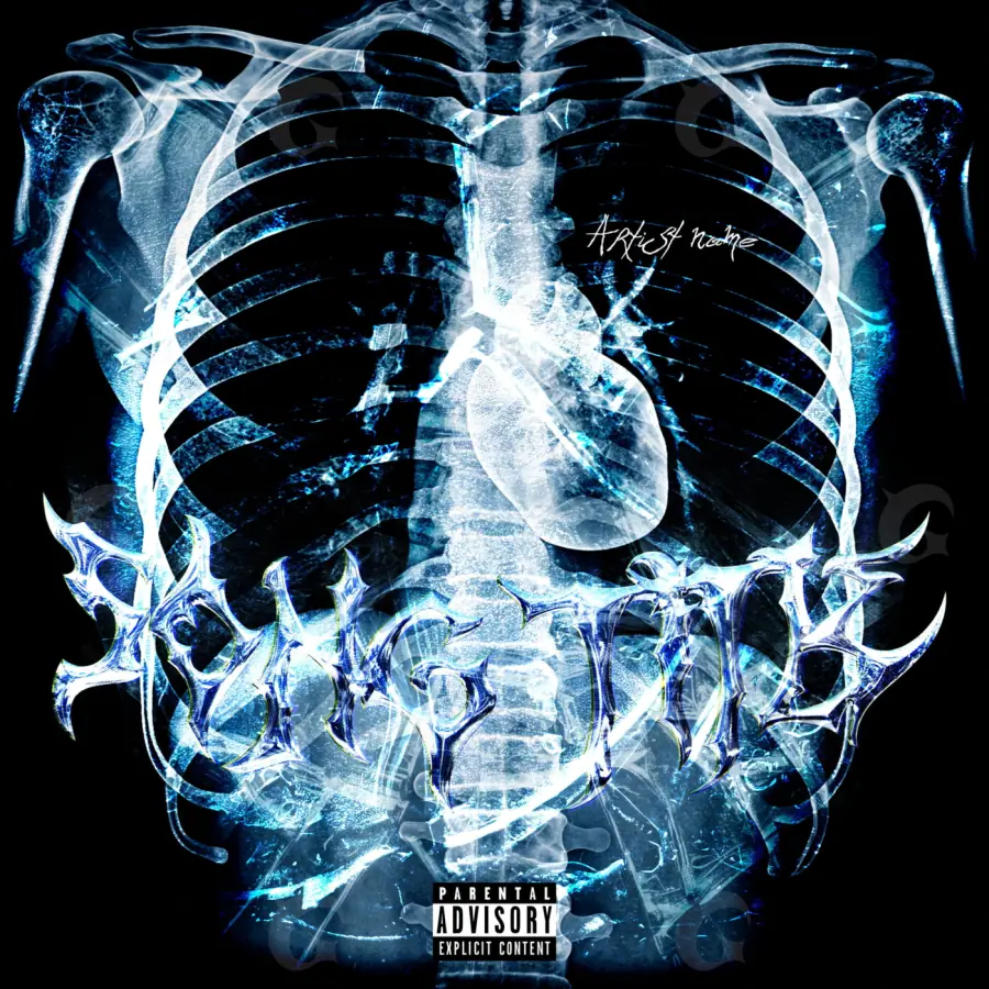 Premade cover art “Blue Heart”: heart, blue tones