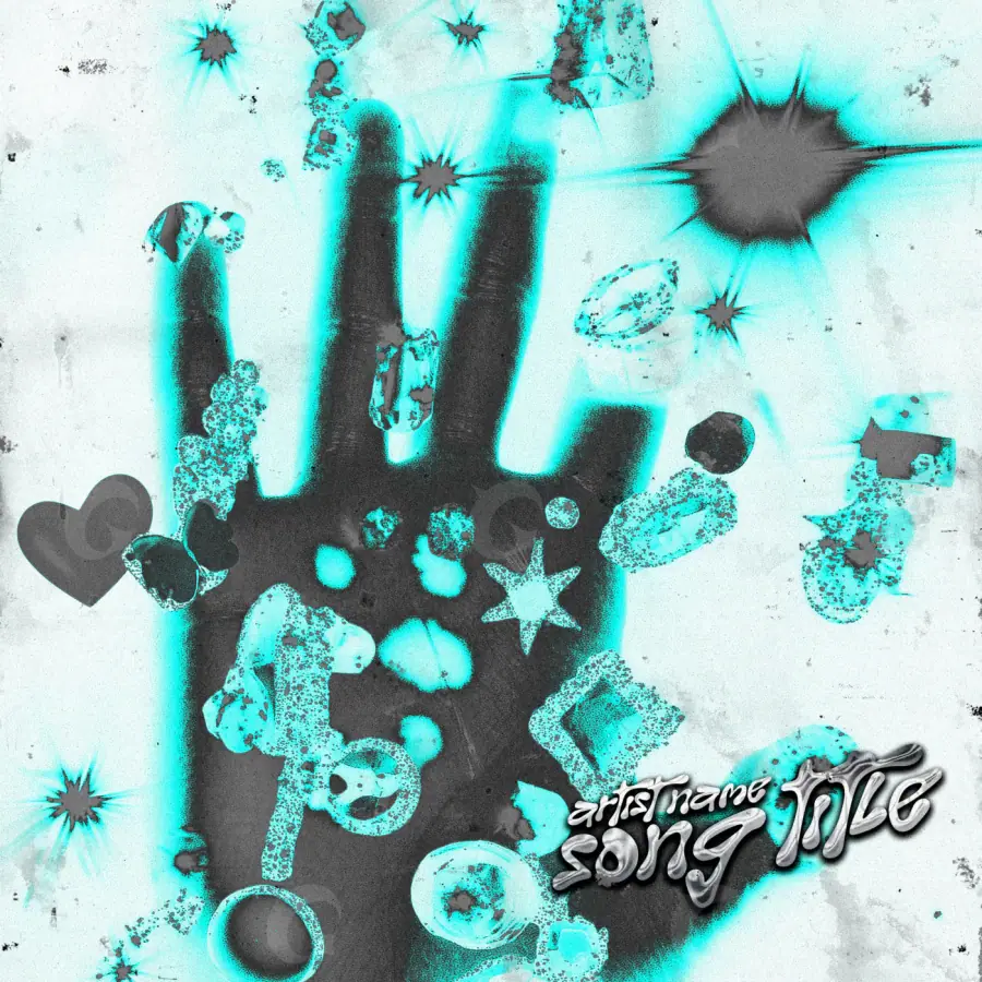 Premade cover art “Blue Heart”: heart and star, blue tones