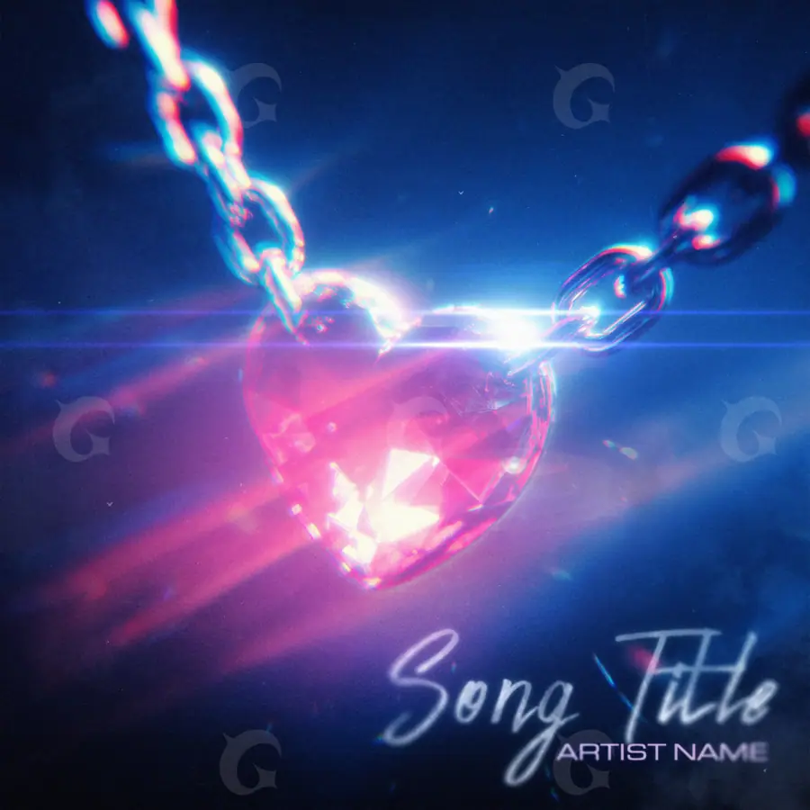 Premade cover art “Blue Heart”: heart and water, blue tones
