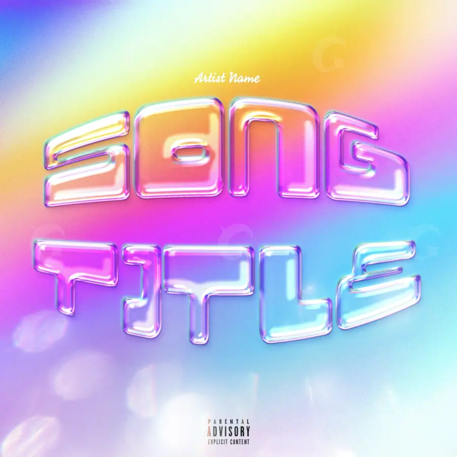 Premade cover art “Blue Lettering”: lettering and abstract, blue tones