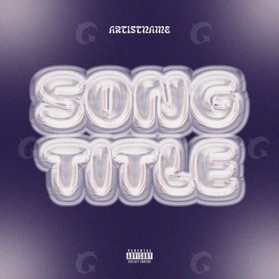 Arte de portada musical «Blue Lettering»: tipografía y abstracción; color azul