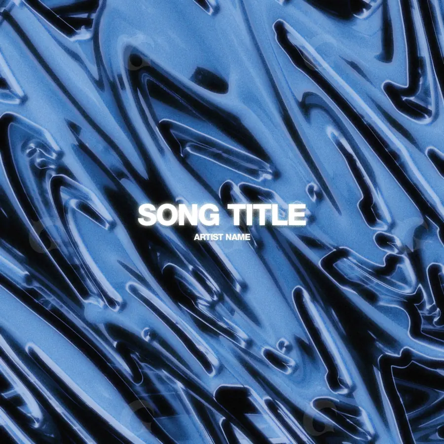 Portada para canción «Blue Lettering»: tipografía y abstracción; color azul